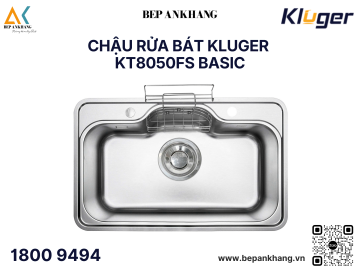 Chậu rửa bát 1 hố Kluger KT8050FS Basic - Inox POSCO 304 - LINEN dập nổi chống xước